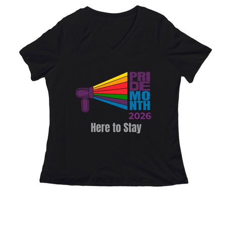 Pride Month 2026 Fundraiser, a Black Women's Relaxed V-Neck Tee