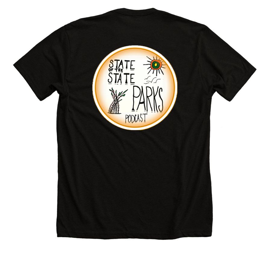 State of the State Parks Merch Store, a Solid Black Blend Premium Unisex Tee (back-view)