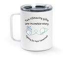 Team Andrea, a White Stainless Steel Travel Mug (back-view)