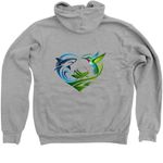 Classroom Love, a Athletic Heather Zip Up Hoodie (back-view)