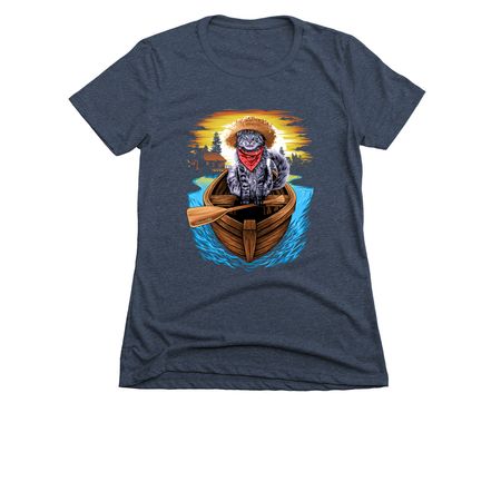 LOUISWILDLIFE ON BOARD, a Midnight Navy Women's Slim Fit Tee