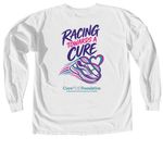 Racing Towards a Cure: Virtual 5k Tshirt, a White Comfort Colors Long Sleeve Tee (back-view)