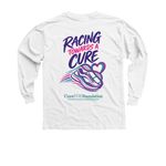 Racing Towards a Cure: Virtual 5k Tshirt, a White Youth Long Sleeve Tee (back-view)