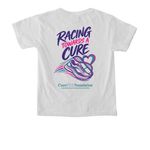 Racing Towards a Cure: Virtual 5k Tshirt, a White Comfort Colors Youth Tee (back-view)