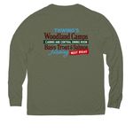 Green Hues Woodland Camps Loon and Thwing's, a Olive You Green Allmade Eco Triblend Long Sleeve Tee (back-view)