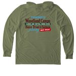 Green Hues Woodland Camps Loon and Thwing's, a Olive You Green Allmade Eco Triblend Hoodie Tee (back-view)