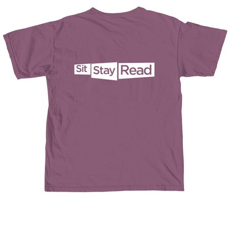 For the Love of Reading, a Berry Comfort Colors Unisex Tee (back-view)