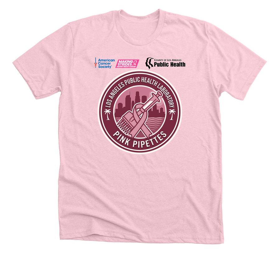 LACPHL Pink Pipettes, a Heather Pink Premium Unisex Tee