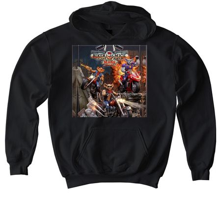 SNES Biker Mice from Mars T-Shirt, a Black Softstyle Youth Pullover Hoodie