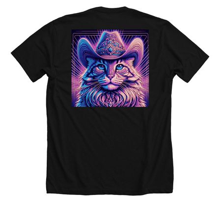 Cowboy Catto, a Solid Black Blend Premium Unisex Tee (back-view)