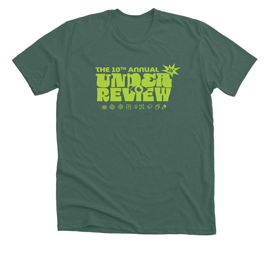 Green Greatness - 10th Annual Under Review, a Heather Forest Premium Unisex Tee