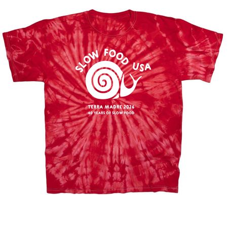 Terra Madre 2026 SFUSA T-shirt, a Red Classic Tie Dye Tee