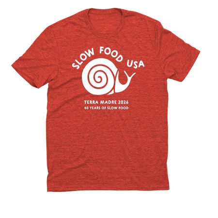 Terra Madre 2026 SFUSA T-shirt, a Desert Sun Allmade Eco Triblend Unisex Tee