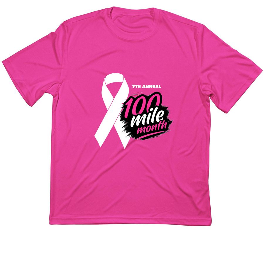 100 Miles Closer, a Neon Pink Classic Performance Tee