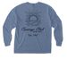 Carriage Club - Est. 1967, a Blue Jean Comfort Colors Long Sleeve Pocket Tee (back-view)