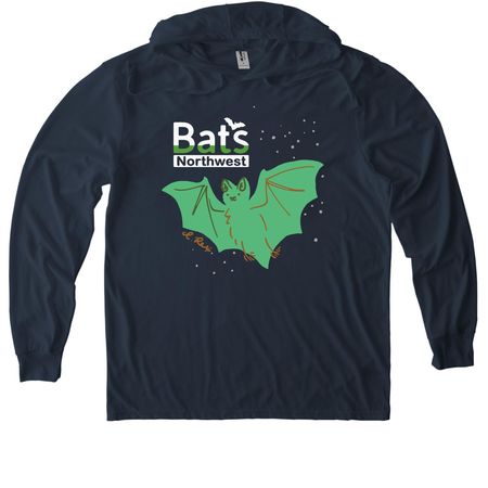Little Brown Bat, a Rebel Blue Allmade Eco Triblend Hoodie Tee
