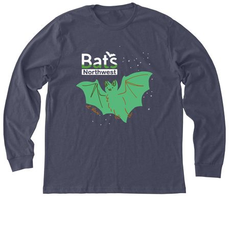 Little Brown Bat, a Heather Midnight Navy Premium Long Sleeve Tee