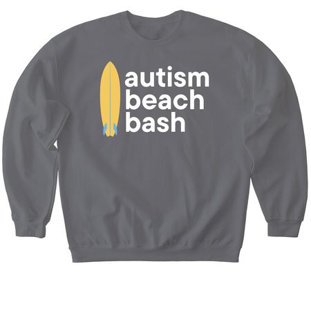 Autism Beach Bash Tees & Sweats, a Charcoal Softstyle Crewneck Sweatshirt