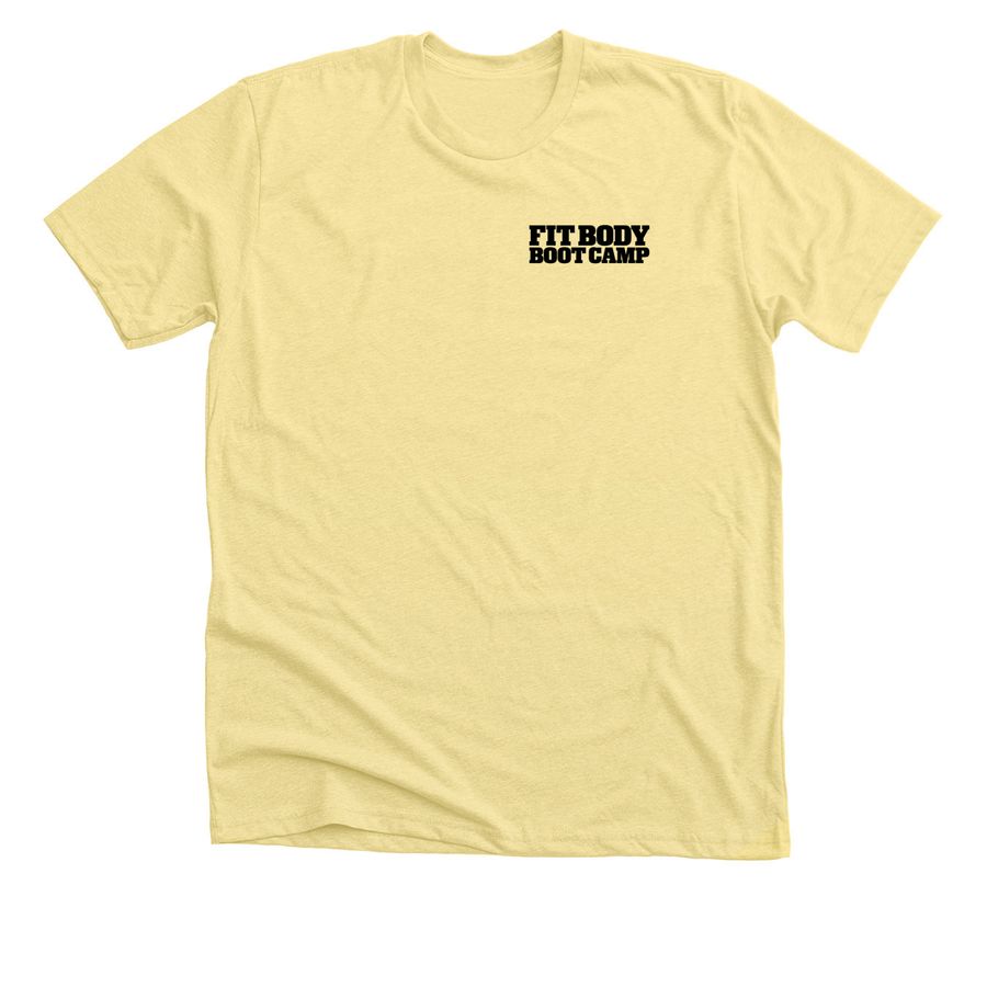 No crying in boot camp, a Heather Yellow Gold Premium Unisex Tee