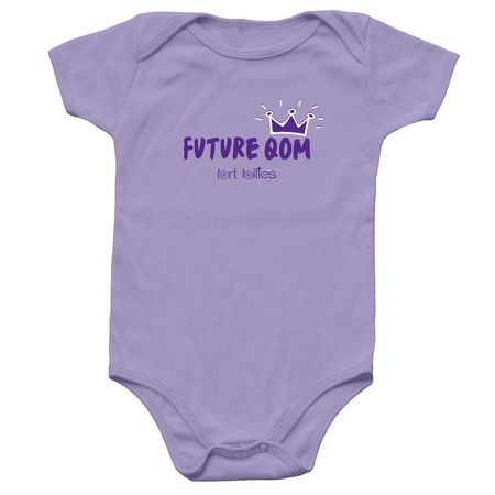 Future QOM, a Lavender Infant Onesie