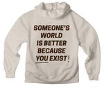 Voices of Hope SAND, a Dust Premium Heavyweight Pullover Hoodie (back-view)