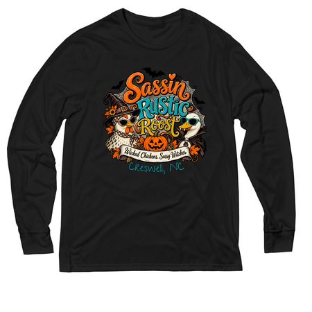 Staying SpOoOky, a Deep Black Allmade Eco Triblend Long Sleeve Tee