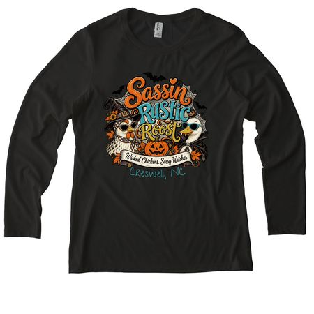 Staying SpOoOky, a Space Black Allmade Eco Triblend Women?s Long Sleeve Tee