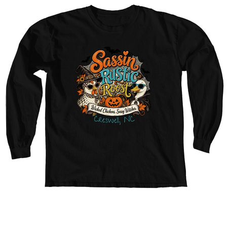 Staying SpOoOky, a Black Comfort Colors Long Sleeve Tee