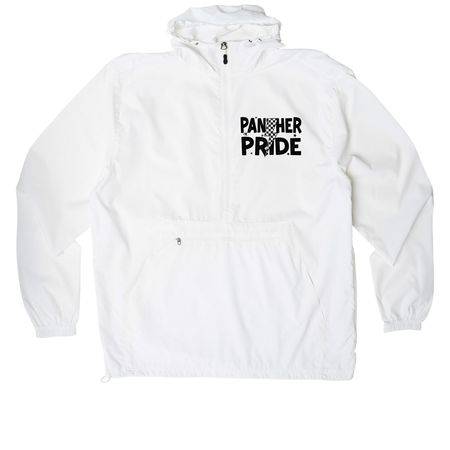 Panther Pride Jacket (Front&Back-Black), a White Packable Anorak