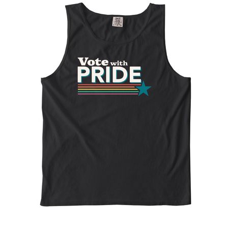 Vote with Pride (Dark), a Black Comfort Colors Tank Top