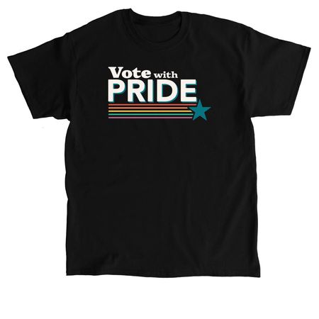 Vote with Pride (Dark), a Black Classic Unisex Tee