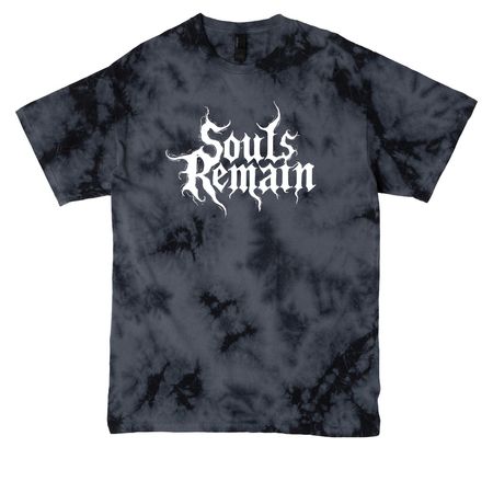 Souls Remain White Logo, a Black Crystal Tie Dye Tee