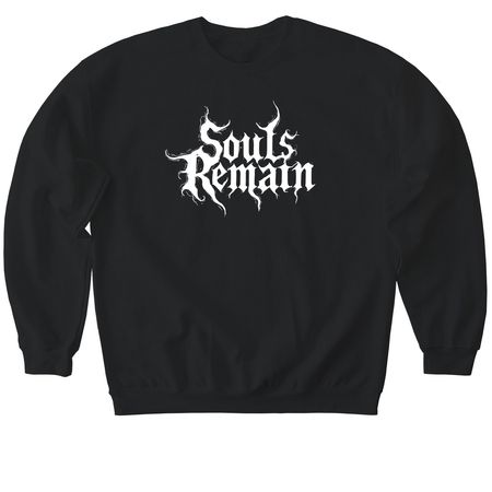 Souls Remain White Logo, a Black Softstyle Crewneck Sweatshirt