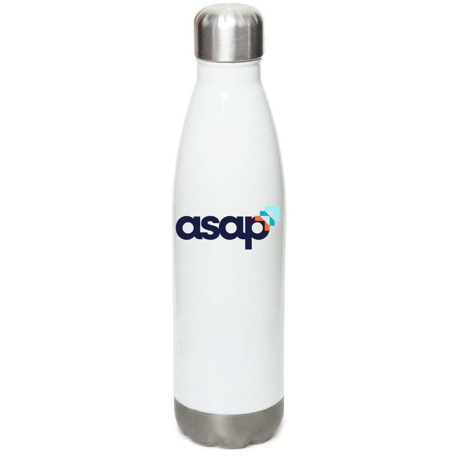 ASAP Water Bottle, a White Stainless Steel Water Bottle