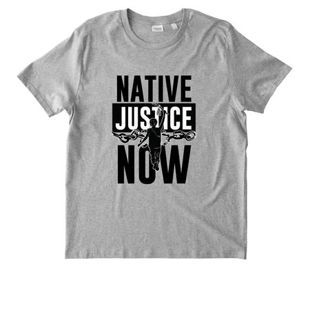 Native Justice Now, a Heather Grey Stanley/Stella Unisex Rocker Tee