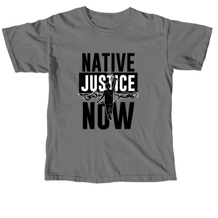 Native Justice Now, a Grey Comfort Colors Unisex Tee