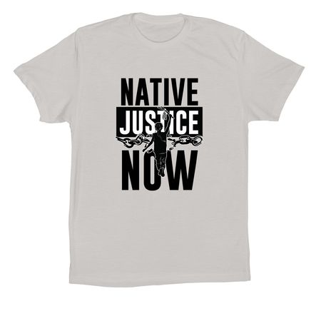 Native Justice Now, a Solid Athletic Grey Premium Cotton Tee