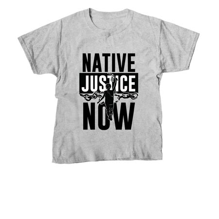 Native Justice Now, a Sport Grey Youth Unisex Tee