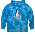 Find your Diamond in the Ruff, a Aqua Blue Tie Dye Pullover Hoodie (back-view)