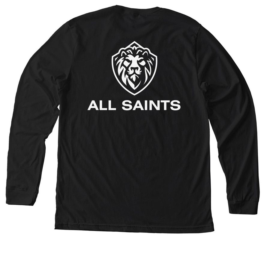 ALL SAINTS Premium Long Sleeve Tee, a Solid Black Blend Premium Long Sleeve Tee (back-view)
