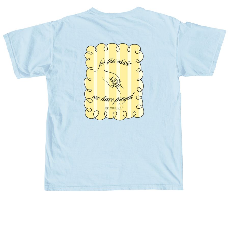 Journey to Baby G, a Chambray Comfort Colors Unisex Tee (back-view)