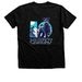 Large Logo on Back, a Black Heather Premium Unisex Tee (back-view)