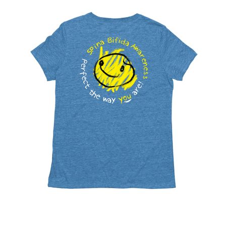 Spina Bifida - Perfect (women), a Azure Blue Allmade Eco Triblend Women?s Tee (back-view)
