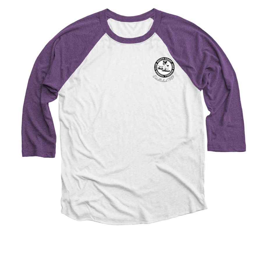 SCJRTC Hoodies and Baseball Tees, a Purple Rush and Heather White 3/4 Sleeve Baseball Tee