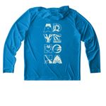 Paddle Adventurer UV Top, a Sapphire UV Performance Long Sleeve Hoodie (back-view)