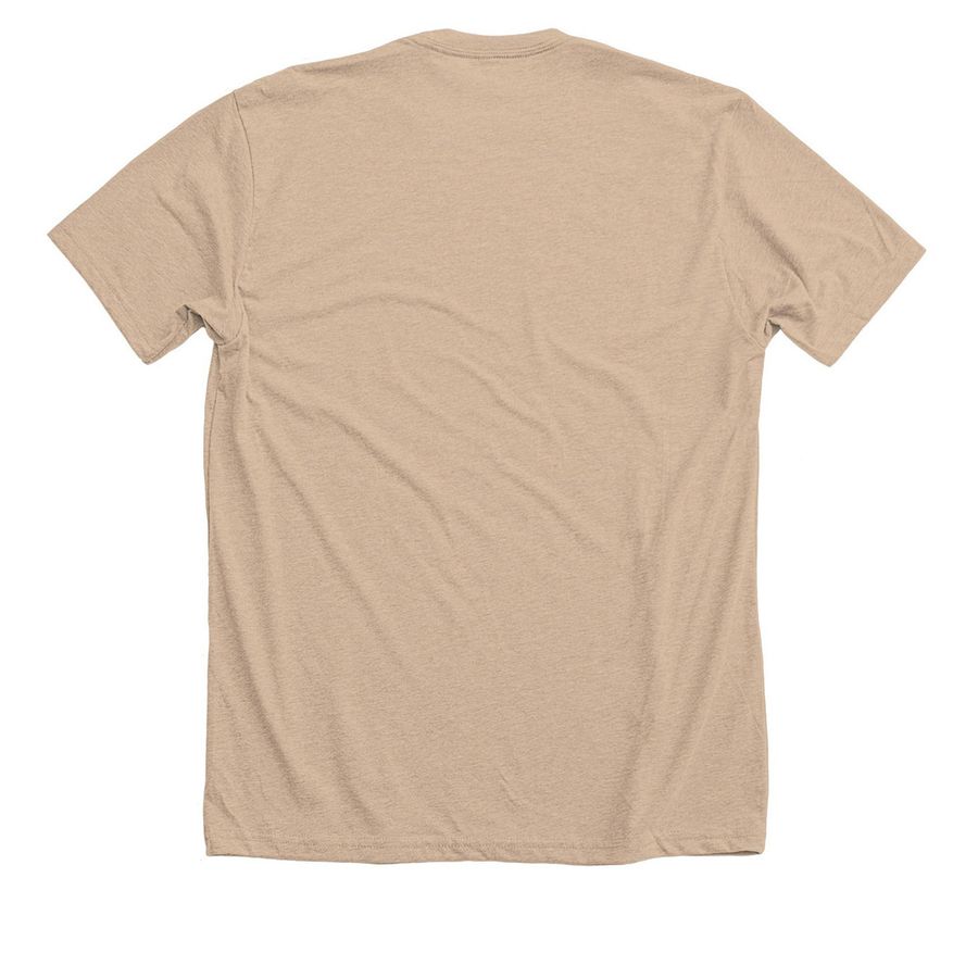 Stay Foxy, a Heather Tan Premium Unisex Tee (back-view)