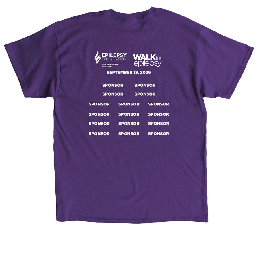 Official 2026 Walk for Epilepsy Gear, a Purple Classic Unisex Tee (back-view)