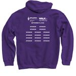 Official 2026 Walk for Epilepsy Gear, a Purple Pullover Hoodie (back-view)