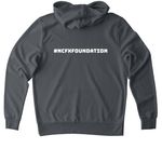 Fragile X We?re Everywhere&nbsp;, a Terrain Grey Allmade Organic French Terry Pullover Hoodie (back-view)