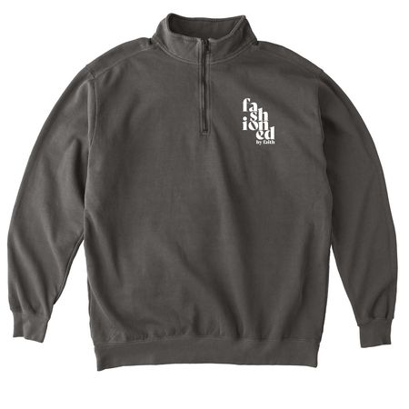 Fashioned by Faith Crewneck and Quarter Zip&nbsp;, a Pepper Comfort Colors Quarter Zip Pullover